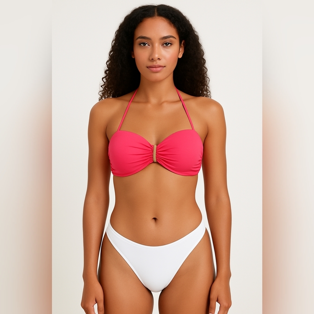 ✨ Victoria’s Secret Bikini Top 36C Pink Tones Gold Hardware Swim Top ✨